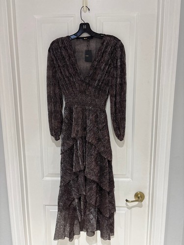 Maje lurex wrap dress - lurex,